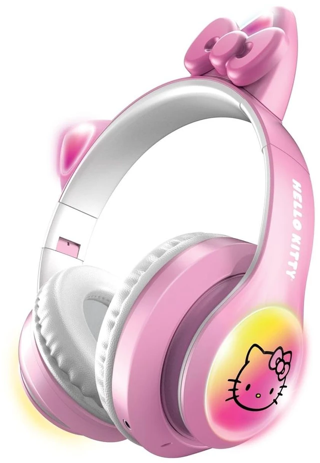 Main image of Wireless Bluetooth Light-Up Headphones with Built-in Microphone, Foldable Design, Adjustable Headband, 8 Hours Playtime, LED Kitty Earcups, for Kids & Adults (Pink)