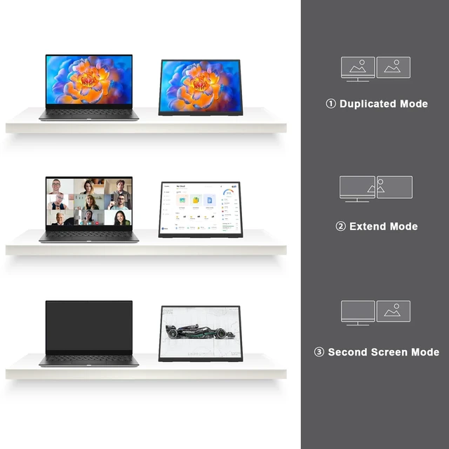 Alt view image 7 of 7 - 14" Portable Monitor Touchscreen, 1200P FHD IPS Travel Monitor with Tempered Glass, 10-Point Touch, Dual Speakers & Kickstand, USB-C HDMI External Monitor for Laptop MacBook Phone PS5 Switch