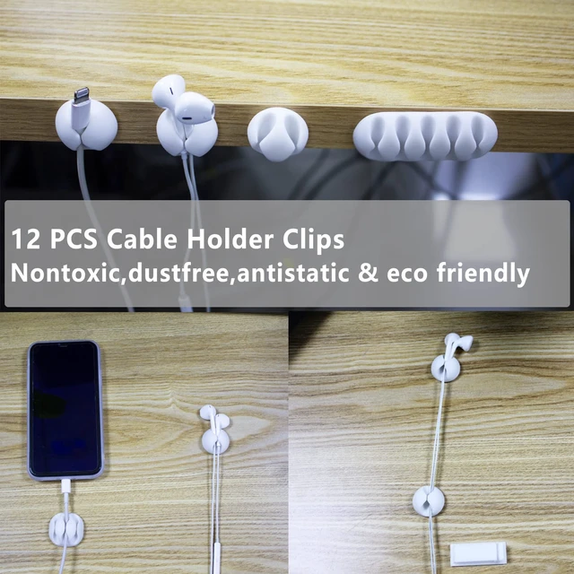 Alt view image 2 of 7 - White Cable Management Organizer Kit 4 Cable Sleeve Split 311Pcs 47Cable Clips 12Cord Clips Holder,22 Cable Ties, 20 adhesive Wall cable Tie, 200Fasten Cable Ties for TV Electronics
