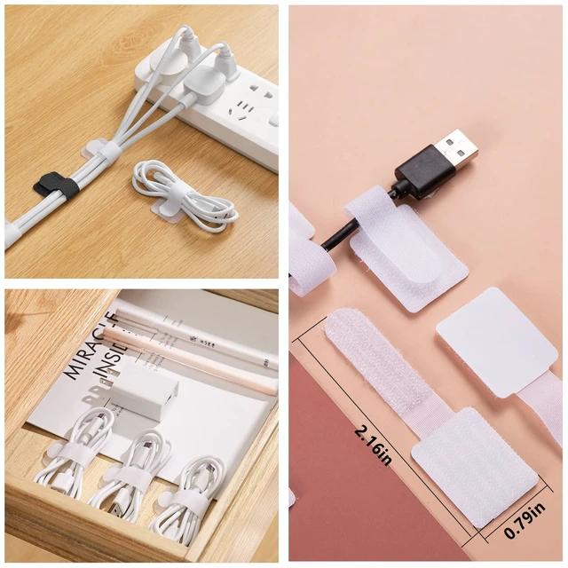 Alt view image 7 of 7 - 328Pcs White Cable Management Kit, 8 Magnetic Cable Clips 69Adhesive Cable Holder,4 Cable Sleeve Split,22Reusable Cable Strap,200 Nylon Cable Zip Ties,25 Zip Tie Mounts, TV Home
