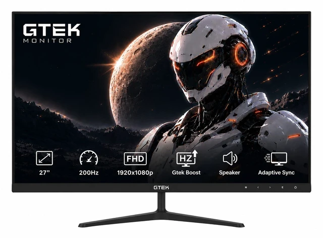 Main image of 27 Inch 200Hz Gaming Monitor, Frameless Computer Monitor Full HD 1920 x 1080P, VA 1ms MPRT, VA Panel, FreeSync & G-Sync Compatible, HDMI/VGA, Eye Care for PC & Console Gaming