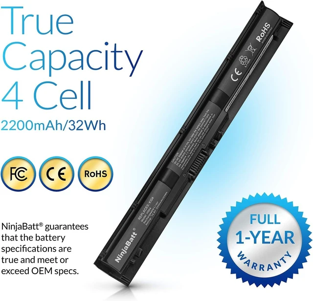 Alt view image 4 of 7 - 800049-001 Battery for HP K104 KI04 800010-421 17-G121WM Fits HSTNN-LB6R HSTNN-LB6S HSTNN-DB6T TPN-Q160 TPN-Q158 TPN-Q161 TPN-Q162 4 cells 2200mAh 32Wh 14.8V