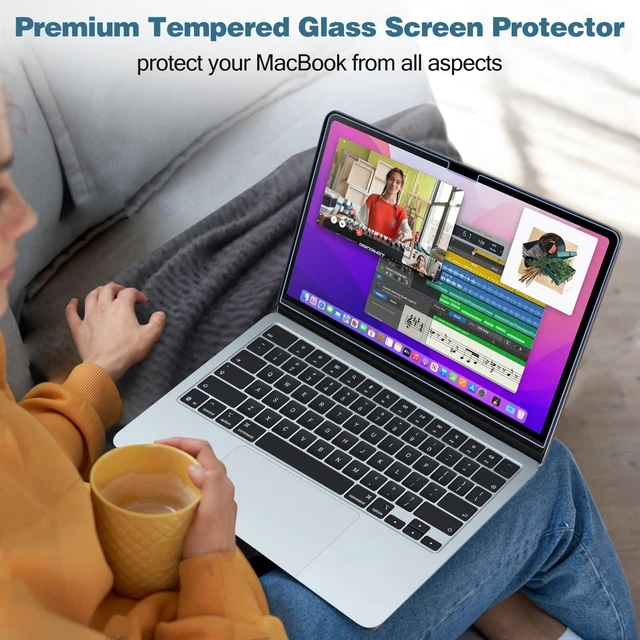 Alt view image 6 of 7 - 2 Pack Screen Protector for 13.6&13" MacBook Air 2026-2022 9H HD Clear Tempered Glass Anti-Scratch Bubble-Free Film Guard Screen Protector for MacBook Air 13.6/ 13 Inch 2026-2022 M5-M2