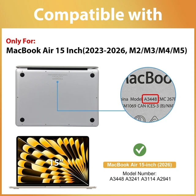 Alt view image 2 of 7 - 2 Pack Screen Protector for 15" MacBook Air 2026-2023 9H HD Clear Tempered Glass Anti-Scratch Bubble-Free Film Guard Screen Protector for MacBook Air 15 Inch 2026-2023 M5-M2