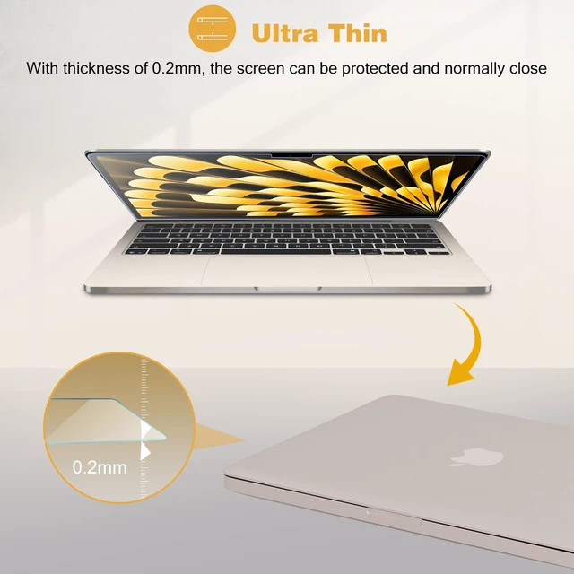 Alt view image 5 of 7 - 2 Pack Screen Protector for 15" MacBook Air 2026-2023 9H HD Clear Tempered Glass Anti-Scratch Bubble-Free Film Guard Screen Protector for MacBook Air 15 Inch 2026-2023 M5-M2