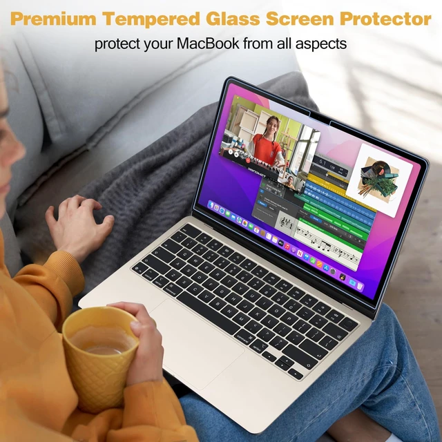 Alt view image 6 of 7 - 2 Pack Screen Protector for 15" MacBook Air 2026-2023 9H HD Clear Tempered Glass Anti-Scratch Bubble-Free Film Guard Screen Protector for MacBook Air 15 Inch 2026-2023 M5-M2