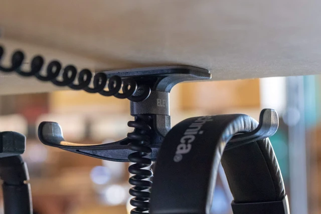 Alt view image 3 of 7 - The Anchor Pro (2-Pack) - Extra Strong Under-Desk Headphone Stand Mount with Built-in Cord Management