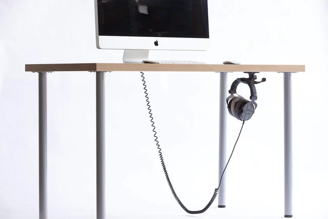 Alt view image 6 of 7 - The Anchor Pro (2-Pack) - Extra Strong Under-Desk Headphone Stand Mount with Built-in Cord Management
