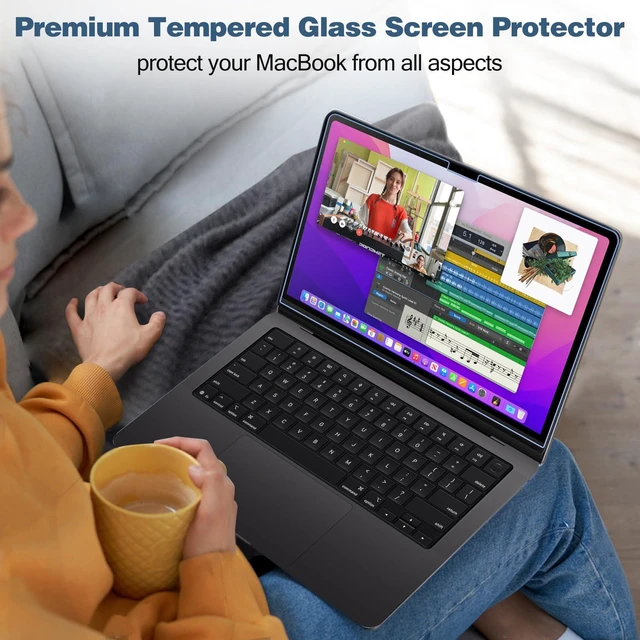 Alt view image 7 of 7 - 2 Pack Screen Protector for MacBook Pro 14-Inch 2026-2021 9H Hardness HD Clear Tempered Glass, Anti-Scratch & Anti-Fingerprint Film for MacBook Pro 14 (M5/4/3/2/1)