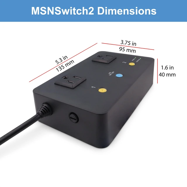 Alt view image 6 of 7 - MSNSwitch2 Internet Enabled IP Remote Power Switch w/Auto Reboot, Schedule Automatically Restart Devices on Internet Loss - Control via iOS, Android, Cloud, Web & API - 2 Outlets - Model UIS722t
