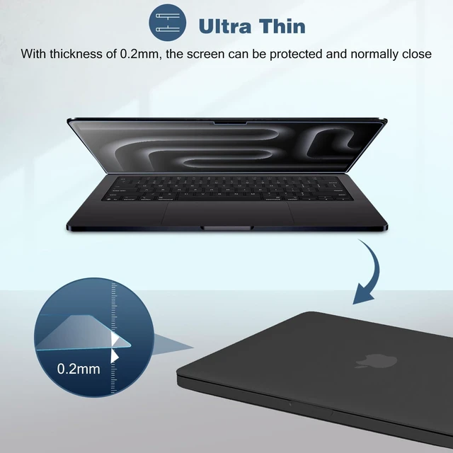 Alt view image 4 of 7 - 2 Pack Screen Protector for MacBook Pro 14-Inch 2026-2021 9H Hardness HD Clear Tempered Glass, Anti-Scratch & Anti-Fingerprint Film for MacBook Pro 14 (M5/4/3/2/1)