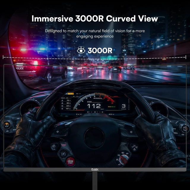 Alt view image 7 of 7 - 24 Inch Curved Gaming Monitor FHD 1080P 200Hz, 3000R, 1ms MPRT 4000:1 Contrast, 98%sRGB, AMD FreeSync, Eye Care, HDMI 2.0 & DP 1.4, VESA Mount for Office Business Work