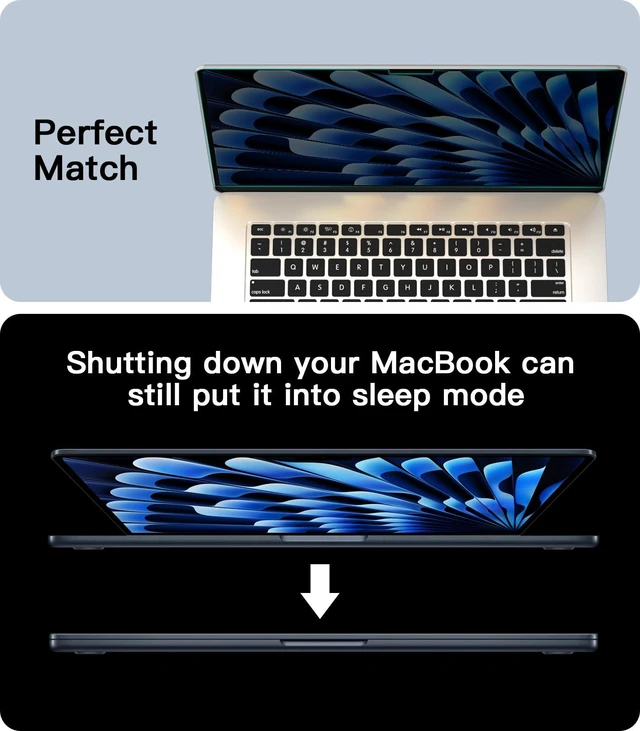 Alt view image 7 of 7 - Magnetic Privacy Screen for MacBook Air 15.3 Inch (2025/2024/2023, M4, M3, M2 Chip) - Removable Anti-Glare Protector with Camera Cover Slide, Anti-Blue Light Filter for Mac Air 15.3" Laptop