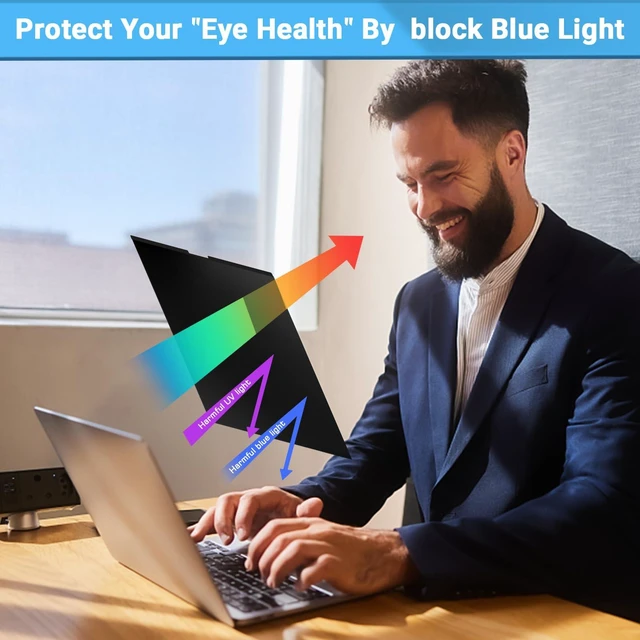 Alt view image 5 of 7 - Magnetic Privacy Screen for MacBook Air 15.3 Inch (2025/2024/2023, M4, M3, M2 Chip) - Removable Anti-Glare Protector with Camera Cover Slide, Anti-Blue Light Filter for Mac Air 15.3" Laptop