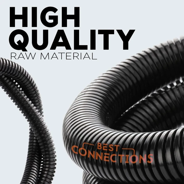 Alt view image 3 of 7 - Split Wire Loom Flex-Guard Convoluted Tubing Protective Split Cable Sleeves for Auto Home Industrial Electrical Wires Chemical Resistant Conduit Black (1/4" - 100 ft)