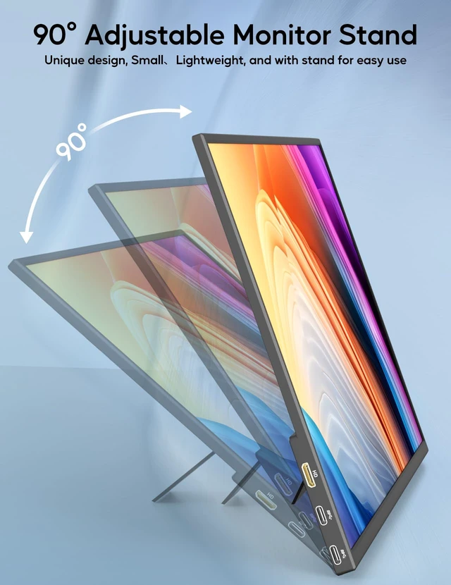 Alt view image 6 of 7 - 4K Portable Monitor, 13.4" 3840 * 2400 IPS Portable Monitor for Laptop, Slim Lightweight HDR Travel Screen USB-C HDMI w/Smart Cover for Laptop PS5/4 Xbox