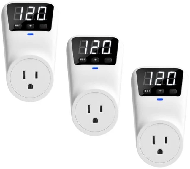 Main image of Appliance Surge Protector Voltage Stabilizer Fireproof UL94V-1 Wall Mount Surge Protectors Outlet for Refrigerator, TV & Heavy, Real-Time Monitoring & Custom Voltage 80V-140V (3 Standard)