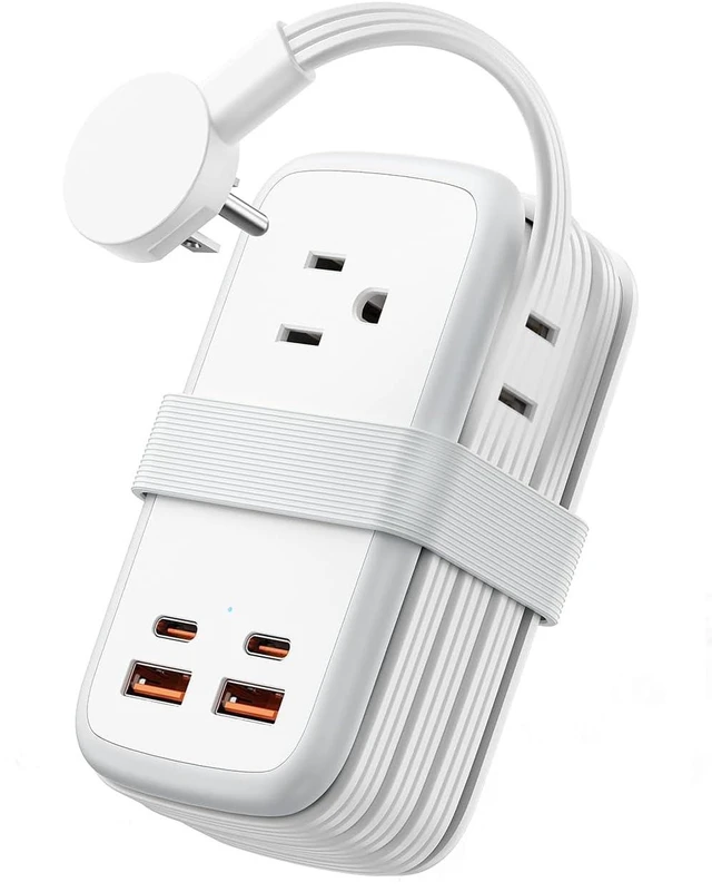 Main image of GAN Ultra 65W USB Charging Station, 7 in 1 Travel Power Strip with 3 Outlets 4 USB (2 USB C), Extension Cord 4ft, Travel Essentials, Cruise Power Strip Compatible with MacBook, iPhone, White