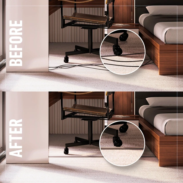 Alt view image 5 of 7 - Legrand Corduct 15 Foot Over Floor Cord Cover Brown 1 Pack Rubber Cable Protector for Floor, Adhesive Included, Cut to Length, Cable Hider, hold 1 Cord or Cable, Cable Concealer