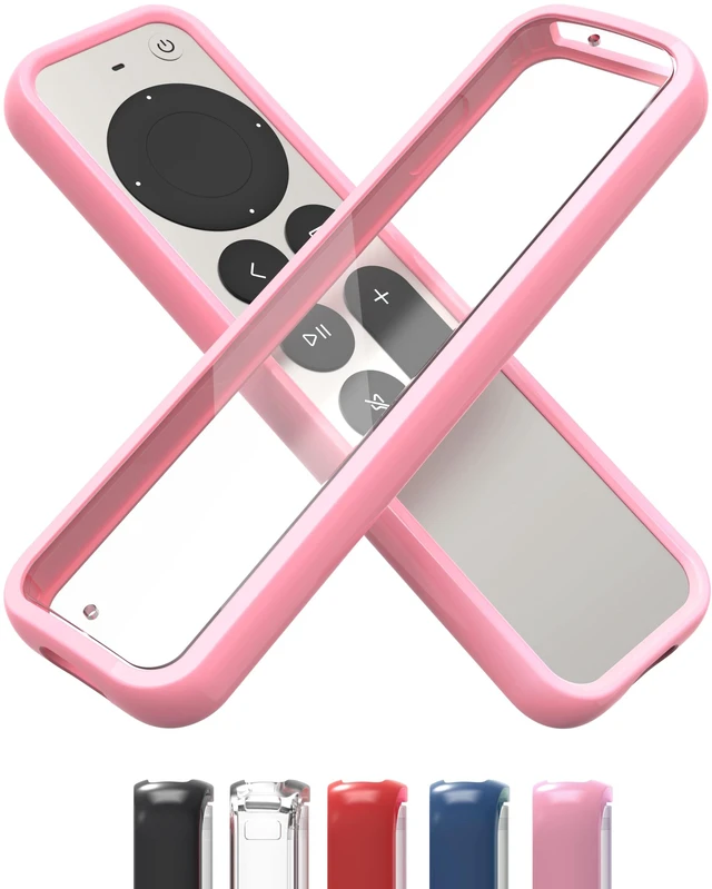 Main image of Air Rim Case for Apple TV Remotes Pink with Clear Back Designed in the USA Slim Remote Case With Ultimate Drop Protection (Not Bulky Like Other Cases)