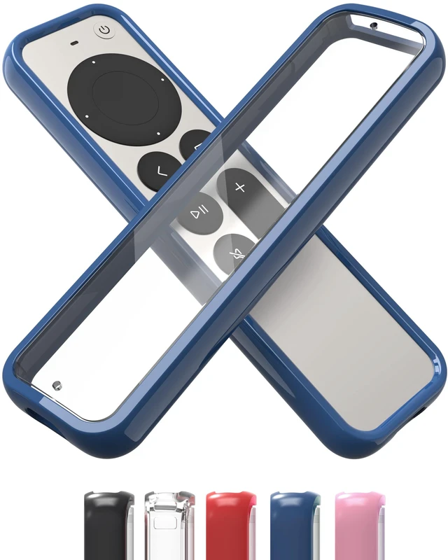 Main image of Air Rim Case for Apple TV Remotes Blue with Clear Back Designed in the USA Slim Remote Case With Ultimate Drop Protection (Not Bulky Like Other Cases)