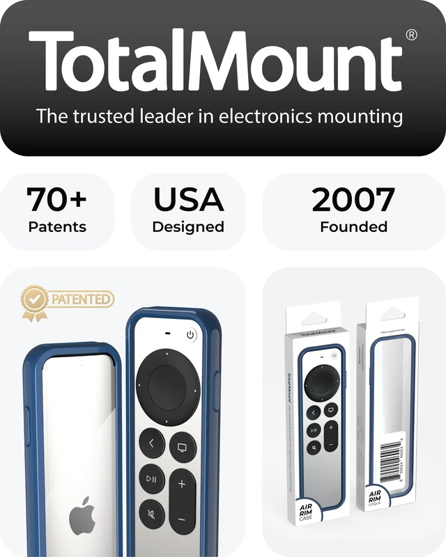 Alt view image 6 of 6 - Air Rim Case for Apple TV Remotes Blue with Clear Back Designed in the USA Slim Remote Case With Ultimate Drop Protection (Not Bulky Like Other Cases)
