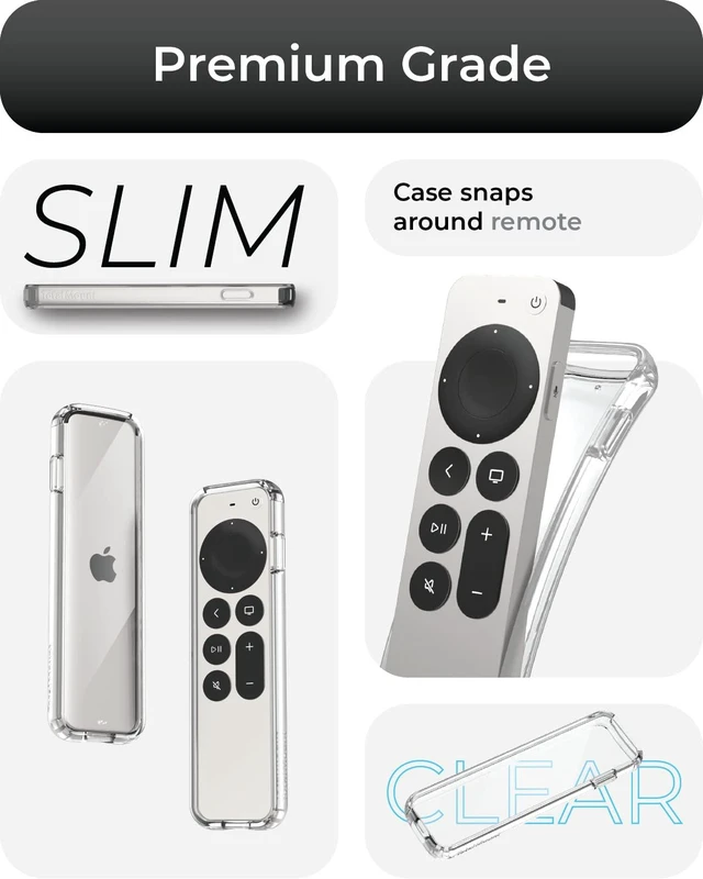 Alt view image 3 of 6 - Air Rim Case for Apple TV Remotes Clear Designed in the USA Slim Remote Case With Ultimate Drop Protection (Not Bulky Like Other Cases)
