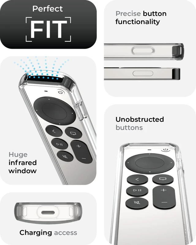 Alt view image 5 of 6 - Air Rim Case for Apple TV Remotes Clear Designed in the USA Slim Remote Case With Ultimate Drop Protection (Not Bulky Like Other Cases)