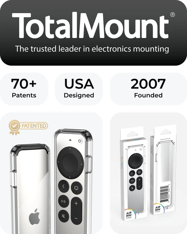 Alt view image 6 of 6 - Air Rim Case for Apple TV Remotes Clear Designed in the USA Slim Remote Case With Ultimate Drop Protection (Not Bulky Like Other Cases)