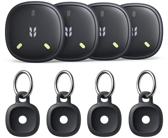 Main image of FineTrack Mini2 Air Tracker Tags (iOS Only) 4 Pack Bluetooth Tracker Compatible with Apple Find My, Item Finder Smart Tag for Keys,Luggage,Standard