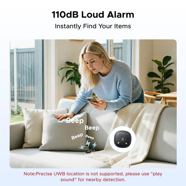 Alt view image 4 of 7 - FineTrack Mini2 Air Tracker Tags (iOS Only) 4 Pack Bluetooth Tracker Compatible with Apple Find My, Item Finder Smart Tag for Keys,Luggage,Standard