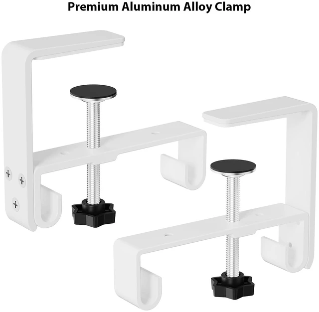 Alt view image 6 of 7 - Extra Large No Drill Under Desk Cable Management Tray 48 in, White Clamp/Screw Mount, Supports Up to 70lbs, Fabric Wire Management Cable Raceways, Cord Hiders, Cord Management for Office/Home