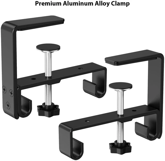Alt view image 5 of 7 - No Drill Fabric Under Desk Cable Management Tray 28 in,Black Clamp/Screw Mount, Supports Up to 70lbs, Fabric Wire Management Gaming/PC Cable Raceways, Cord Hiders for Office/Home
