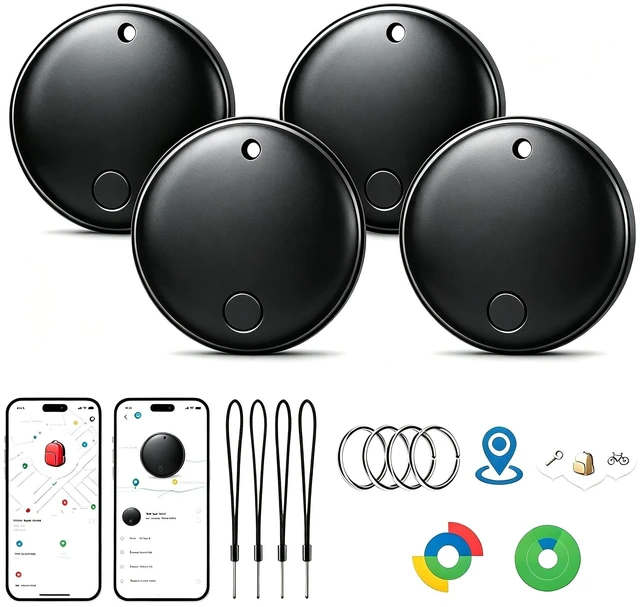 Main image of Air Tags-4 Pack AndroidAir Tags for Android Item Locator for Android & iOS Bluetooth Tracker Tag Smart Tags IP65 Waterproof Luggage Tracker Keys, Suitcases,Wallet,etc