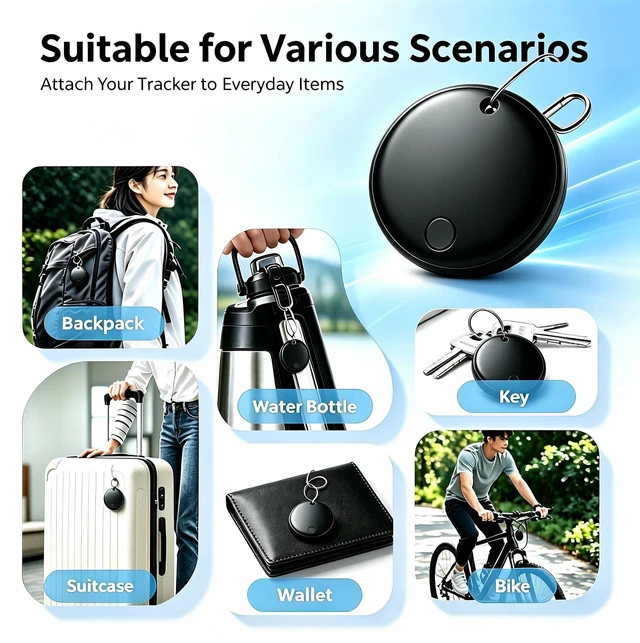 Alt view image 5 of 6 - Air Tags-4 Pack AndroidAir Tags for Android Item Locator for Android & iOS Bluetooth Tracker Tag Smart Tags IP65 Waterproof Luggage Tracker Keys, Suitcases,Wallet,etc