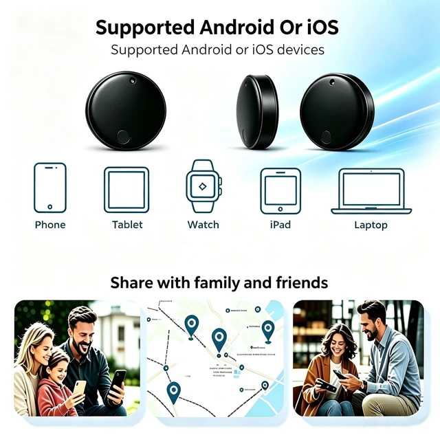 Alt view image 6 of 6 - Air Tags-4 Pack AndroidAir Tags for Android Item Locator for Android & iOS Bluetooth Tracker Tag Smart Tags IP65 Waterproof Luggage Tracker Keys, Suitcases,Wallet,etc