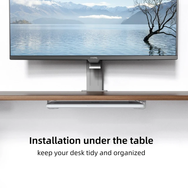 Alt view image 7 of 7 - Clear Wall & Under Desk Laptop Mount HolderAdhesive & Screw in,1.02"/ 26 mm,Anti-Scratch Pads,Universal for MacBooks,Surface,Keyboards,Tablets,Switch &More