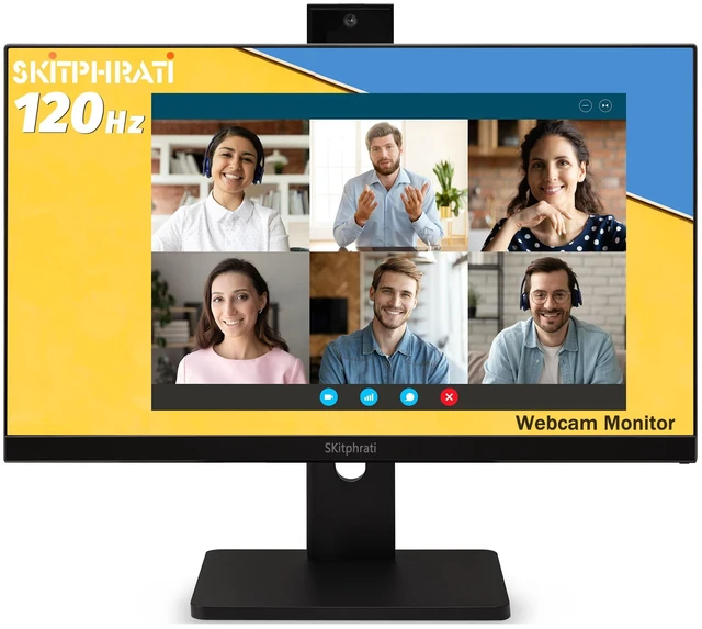 Main image of 23.8" 1080P IPS 120Hz Monitor for Business & Gaming - Built-in Adjustable 3MP Webcam, Mic Array, Dual Speakers, Frameless, Eye Care, HDMI/DP/VGA/USB