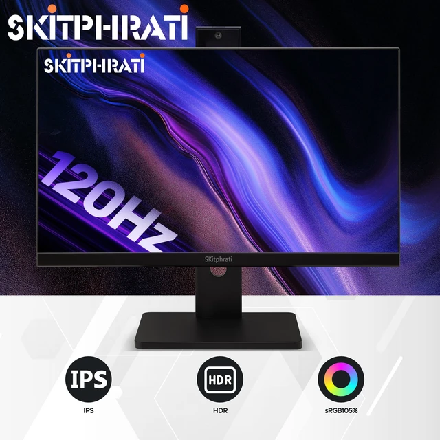 Alt view image 3 of 7 - 23.8" 1080P IPS 120Hz Monitor for Business & Gaming - Built-in Adjustable 3MP Webcam, Mic Array, Dual Speakers, Frameless, Eye Care, HDMI/DP/VGA/USB