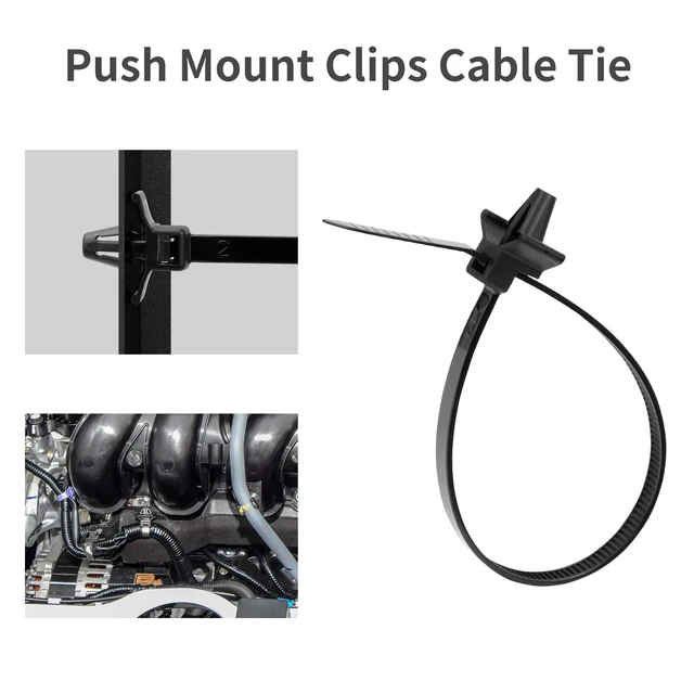 Alt view image 7 of 7 - 210 PCS Universal Nylon Push Mount Zip Ties Assorted Sizes, Heavy Duty Nylon Push Mount Self Locking UV Resistant Wire Ties, 5 Most Popular Sizes,for Indoor Wire Tying Construction Auto