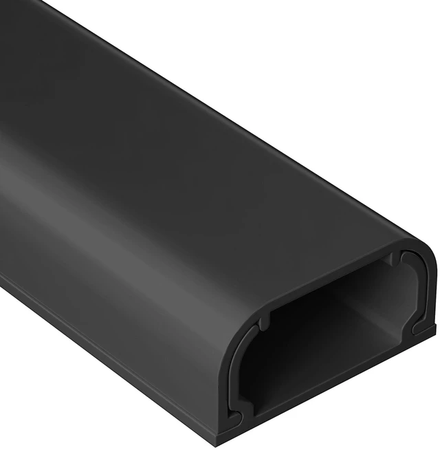 Main image of Wire Covers for 2 Cords TV on Wall, 47in Paintable Cable Hider, Medium Cable Management Kit, Cord Hiding for Wall Black, W0.95in H0.47in