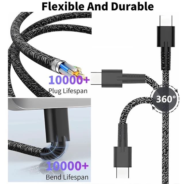 Alt view image 2 of 7 - Slim 65W Watt USB Type C Laptop Charger Compatible with HP OmniBook 5 7 X Flip 16" 14" 17.3 inch AI PC, Zbook ProBook Elite Pavilion AC Adapter Power Cord Supply