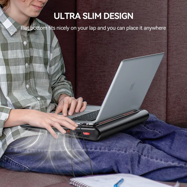 Alt view image 7 of 7 - Laptop Cooling Pad - 12"-15.6" Laptop Cooler with Quiet Cooling Fan USB-A & USB-C Powered Cooling Stand with Adjustable Wind Speeds for Gaming, Work & Everyday Computing, Red LED
