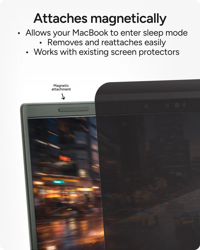 Alt view image 4 of 7 - Privacy Filter for MacBook Air 13" (M5)/ (M4) - Removable Magnetic 4-Way Privacy Screen Filter, Anti-Glare Matte Finish, Fingerprint Resistant, Reusable Design & Protective Sleeve