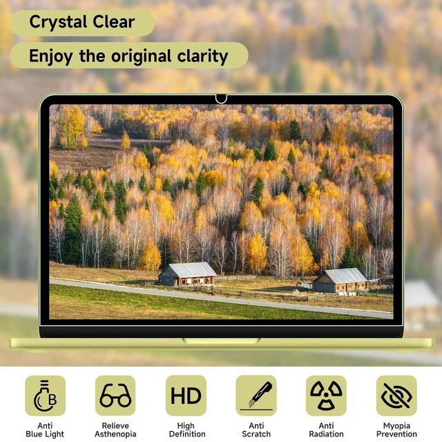 Alt view image 6 of 7 - 2 Pack Anti Blue Light Screen Protector Compatible with 2026 MacBook Neo 13-Inch, Eye Protection Matte Anti Glare Film for 13in Mac Neo A18 Pro Chip