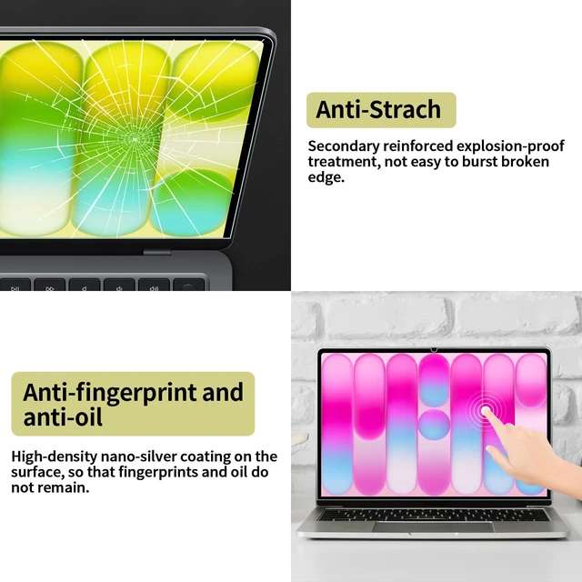 Alt view image 7 of 7 - 2 Pack Anti Blue Light Screen Protector Compatible with 2026 MacBook Neo 13-Inch, Eye Protection Matte Anti Glare Film for 13in Mac Neo A18 Pro Chip