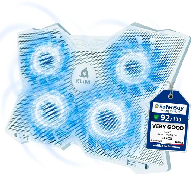 Main image of Wind Laptop Cooling Pad with 4 Fans at 1200 RPM, USB Powered Stand Compatible from 11 Through 19 Inches, Keeps Components Cool, Boosting Performance and Longevity - Full White