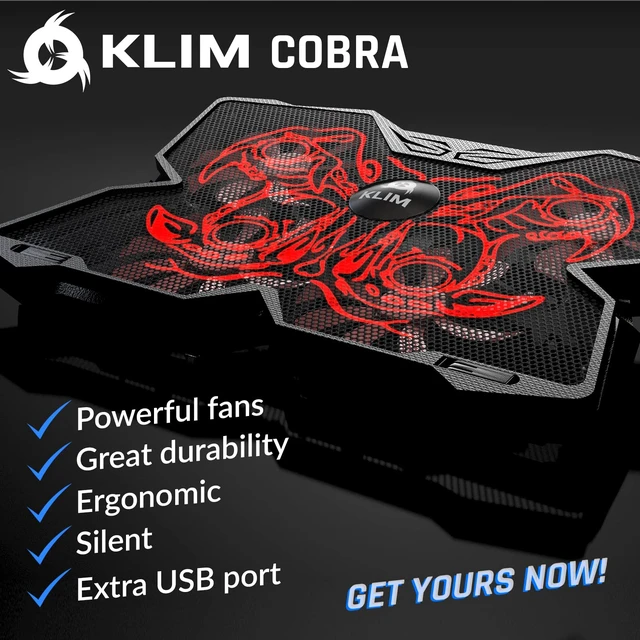 Alt view image 2 of 7 - Wind Laptop Cooling Pad, Rapid Cool Stand with 4 Fans at 1200 RPM, USB Fan Supports Gaming Consoles, More Than 500,000 Units Sold - Cobra Red