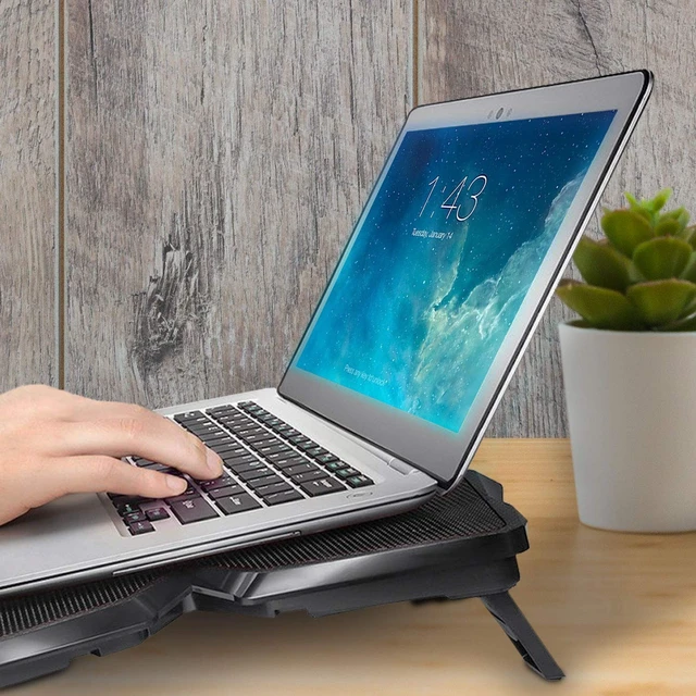 Alt view image 7 of 7 - Wind Laptop Cooling Pad with 4 Fans at 1200 RPM, USB Powered Stand Compatible from 11 Through 19 Inches, Keeps Components Cool, Boosting Performance and Longevity - White