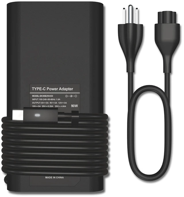 Main image of Replacement for Dell 90W USB C Type C Slim AC Adapter for Dell Latitude 3400,3500, 5289,5300 2in1,7400 2in1,7300, 7390 2in1, 7200 2in1,9410 2-in-19510,0TDK33 LA90PM170 DA90PM170 DA65NM170